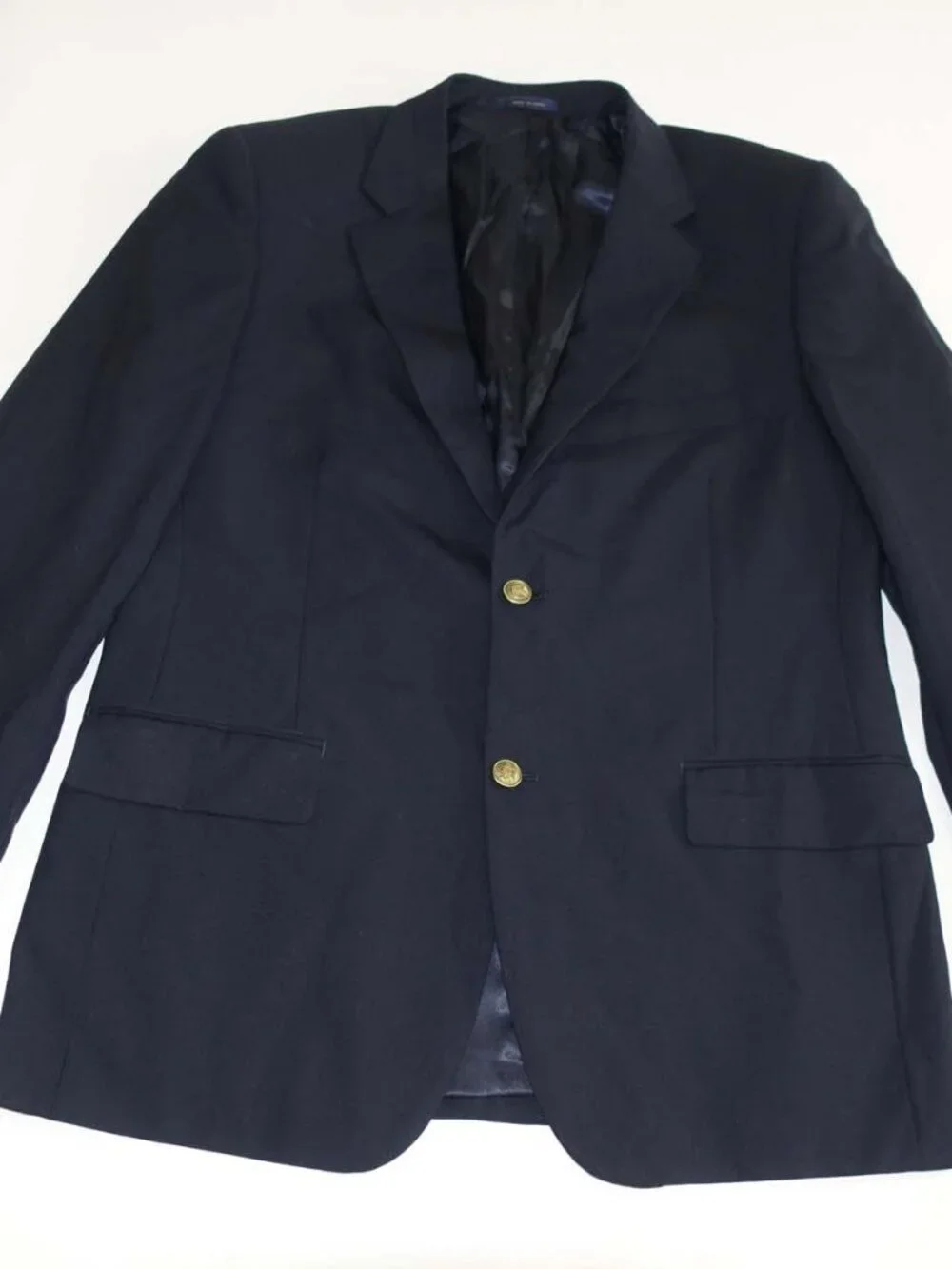 Club Room Men's Blazer Size 42 Regular Navy Blue 100% Wool 2 Button Jacket 42R